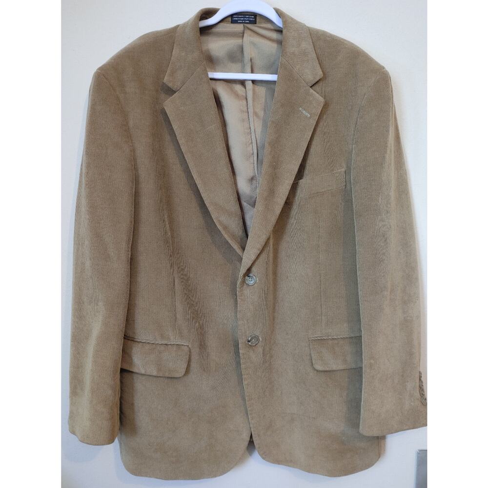 Evan Picone Corduroy Mens Jacket Sport Coat 42R Tan